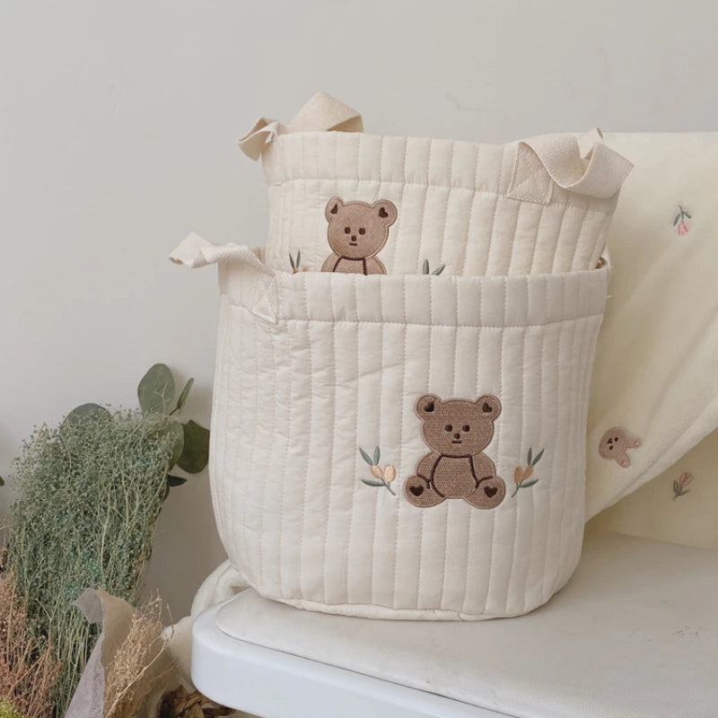 Baby Bear Embroidery Diaper Bag (Large & Small)