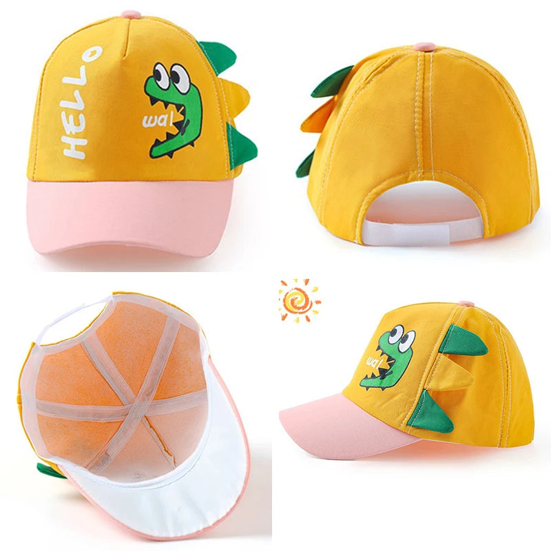 Cute Dinosaur Baby Bucket & Baseball Hat for Summer