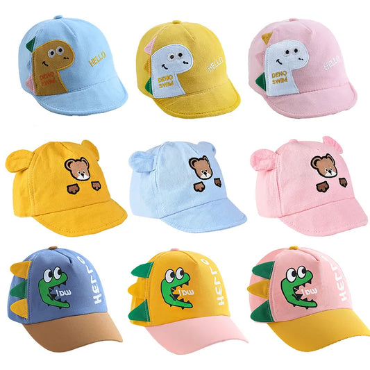 Cute Dinosaur Baby Bucket & Baseball Hat for Summer