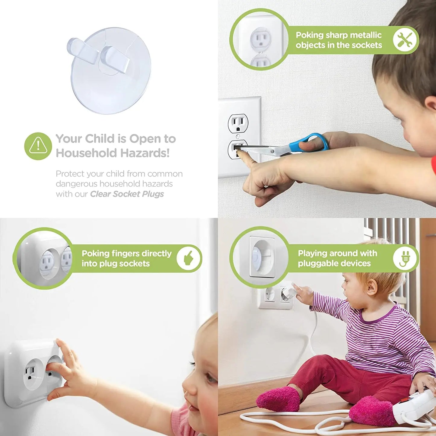 20pcs Outlet Covers, Secure Electric Plug Protectors For Kids & Toddler Protection