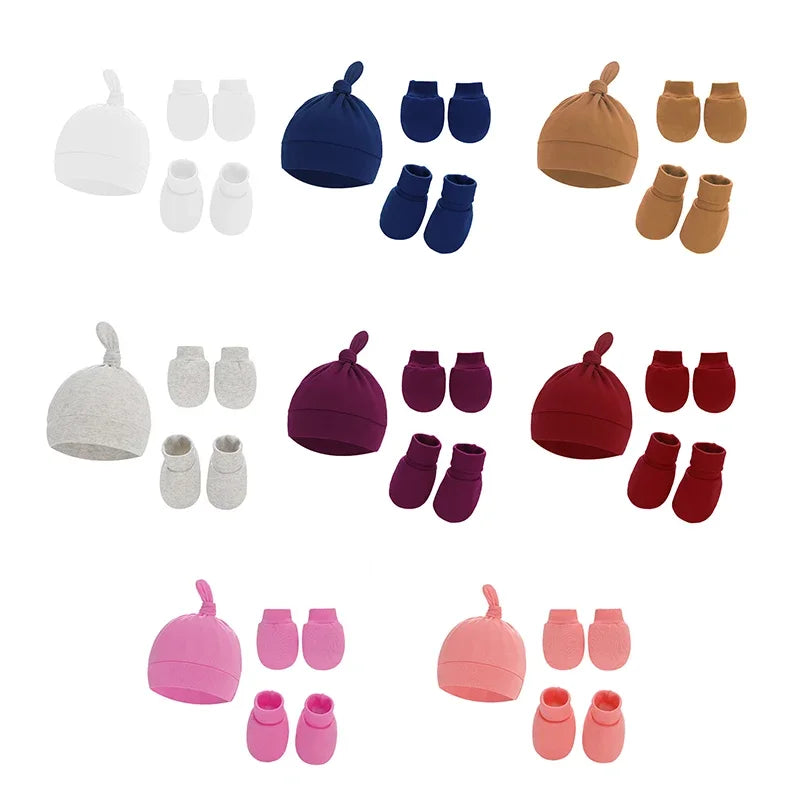 Cute Baby Hat Newborn Bonnet, Gloves, & Socks Set